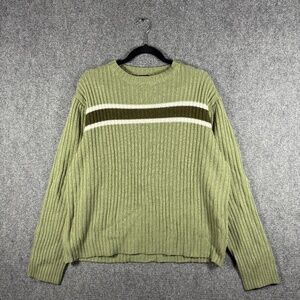 Vintage Y2K Ferruche Sweater Knit Green Long Sleeve Mens Size Large #1403